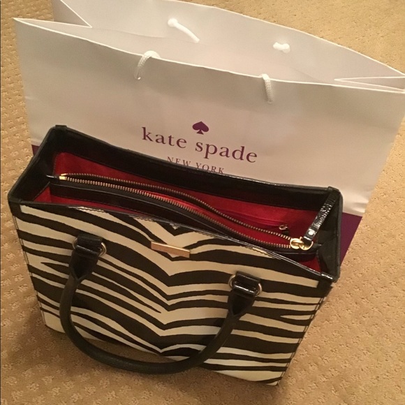 kate spade Handbags - Kate Spade zebra print patent leather purse
